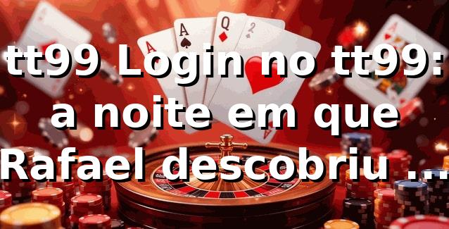 tt99 Login no tt99: a noite em que Rafael descobriu o “clique” certo 🎰